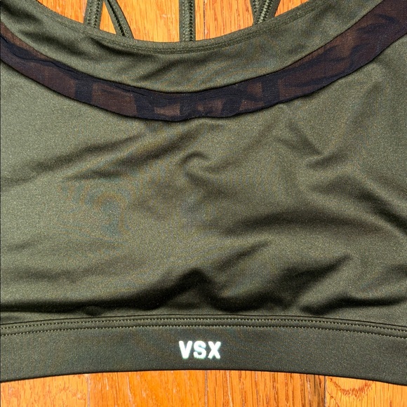 Victoria's Secret Sport Dark Green Strappy Sports Bra Size Large - Picture 2 of 7